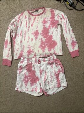 Bench Pink and White Tie-Dye Kids Pajama Set